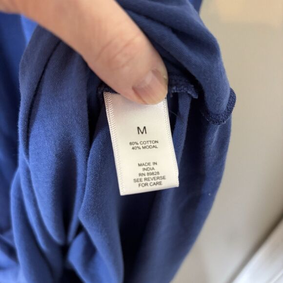 Logo By Lori Goldstein Blue Tie Dye Dress Knee Length Pockets Casual Sz Medium - Picture 5 of 9